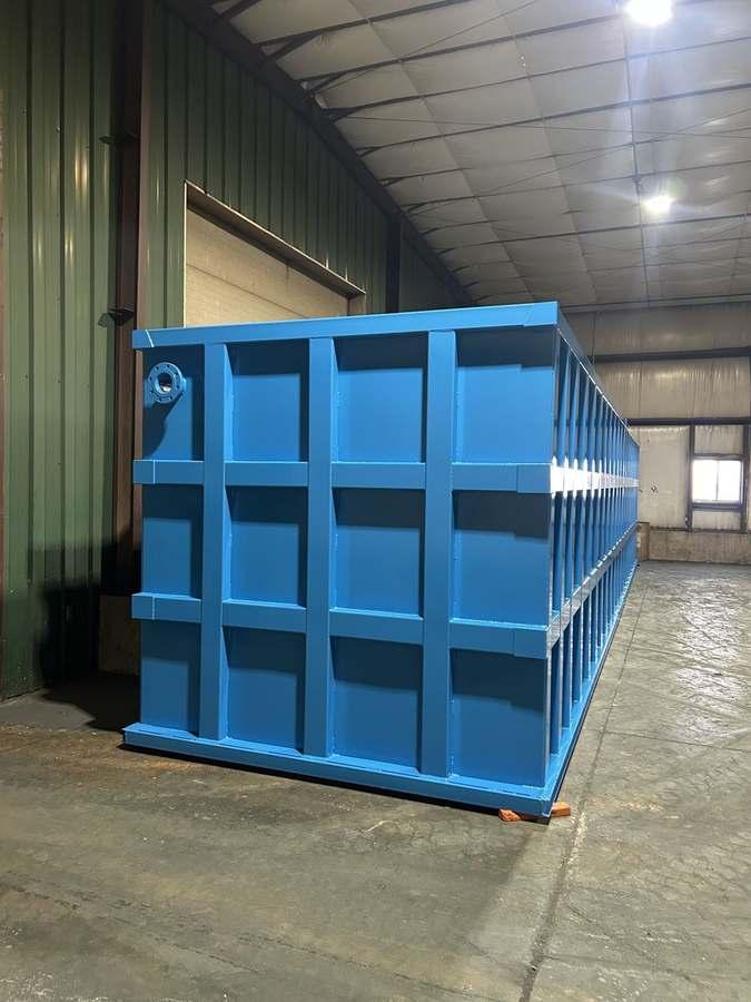 40-foot EnviroBox in shop — full length view